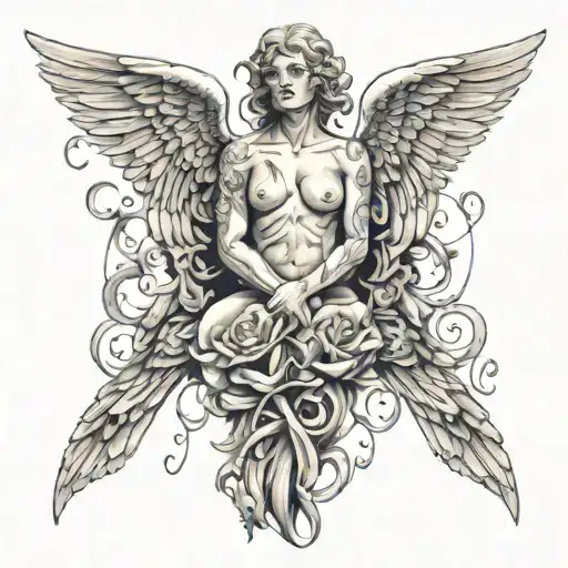 222, 666, 333 angel number tattoo design idea