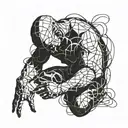 man trapped silhouette tattoo design idea