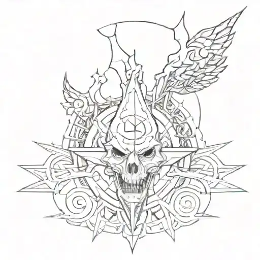 cyber sigil hand tattoo vampire  tattoo design idea
