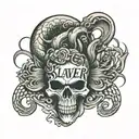 slayer half sleeve tattoo design idea