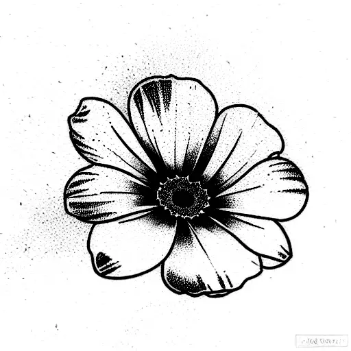 bouquet rose, poppy, edelweiss, forget-me-not, Daisy and frangipani  tattoo design idea