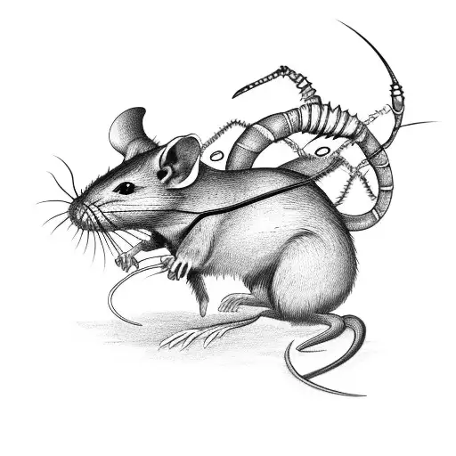 Rat riding a scorpion tattoo design idea