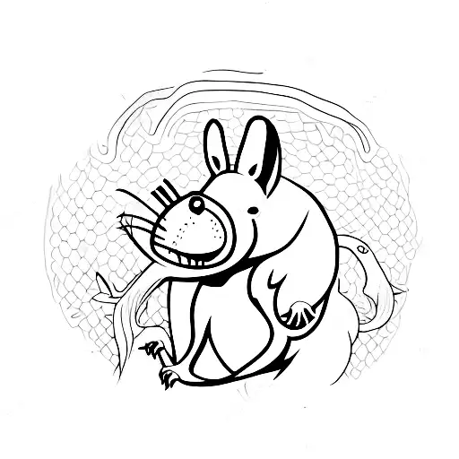 Combine your passion for horror with your favorite animal, the rat, in a minimalist tattoo design. tattoo design idea