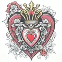 Sacred heart shaped lock tattoo design idea