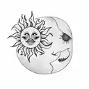 sun flower moon  tattoo design idea
