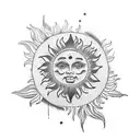 sun flower moon  tattoo design idea