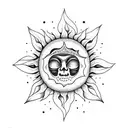 sun flower moon  tattoo design idea