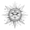 sun flower moon  tattoo design idea