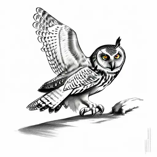 european owl attacking  tattoo design idea