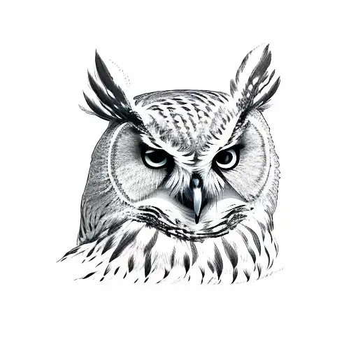 european owl attacking  tattoo design idea