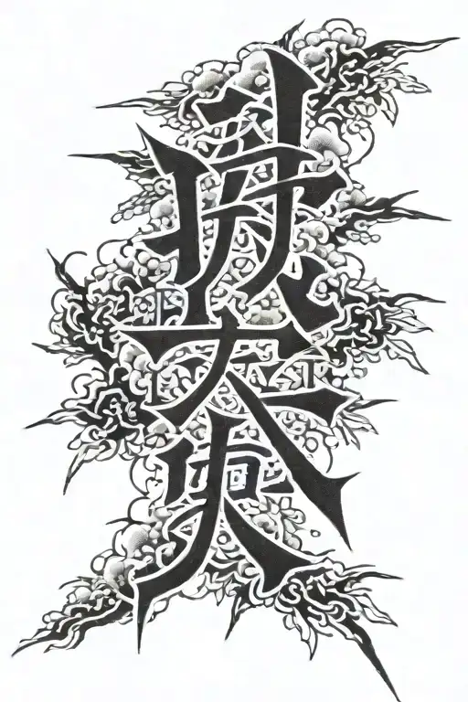 words for "loyalty, love, layering" in Japanese. With the presence of lightning tattoo design idea