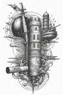 architecture, astronomy, Independence, being strong, the sea and cigarettes tattoo design idea
