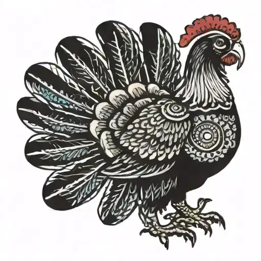 female turkey tattoo design idea
