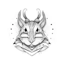 Alice in wonderland, black and white, outlines tattoo design idea