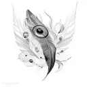 feathers falling tattoo design idea