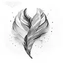 feathers falling tattoo design idea