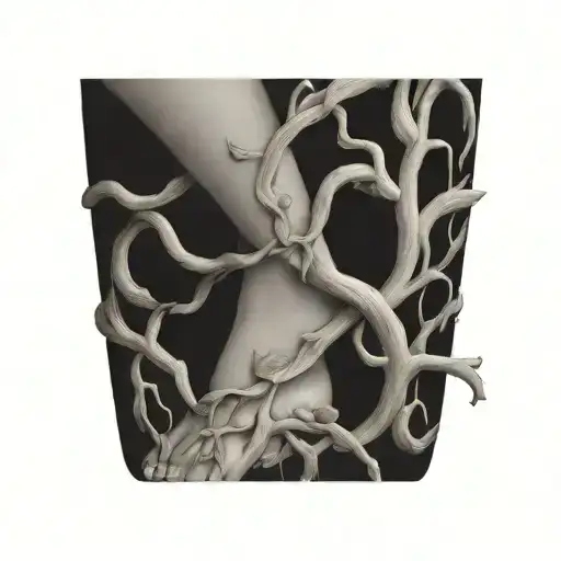 vines wrapped around ankle tattoo design idea