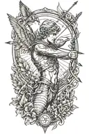 Eros shooting arrow tattoo design idea