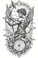 Eros shooting arrow tattoo design idea