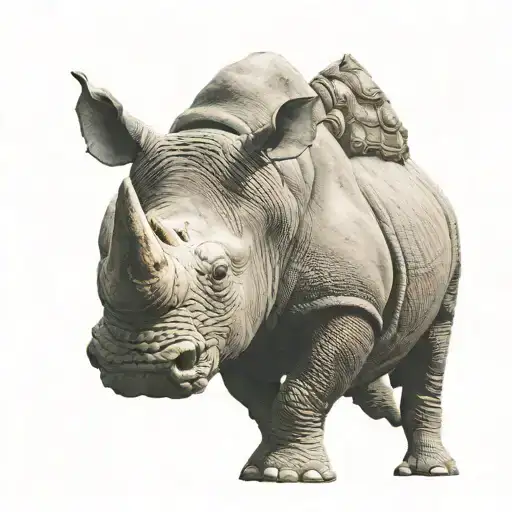 rhinoceros confident in his abilities tattoo design idea