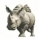 rhinoceros confident in his abilities tattoo design idea