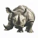 rhinoceros confident in his abilities tattoo design idea