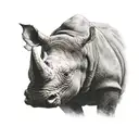 rhinoceros confident in his abilities tattoo design idea