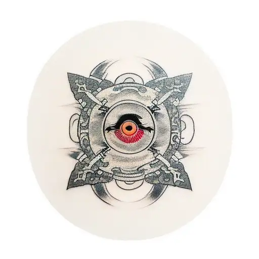 ronin mask with sharingan tattoo design idea