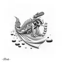 ajolote mexicano  tattoo design idea