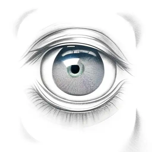 3/4 view camera with eye tattoo design idea