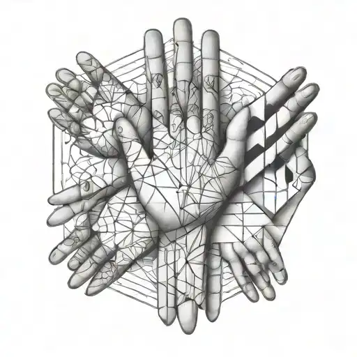 mum dad daughter son hands tattoo design idea