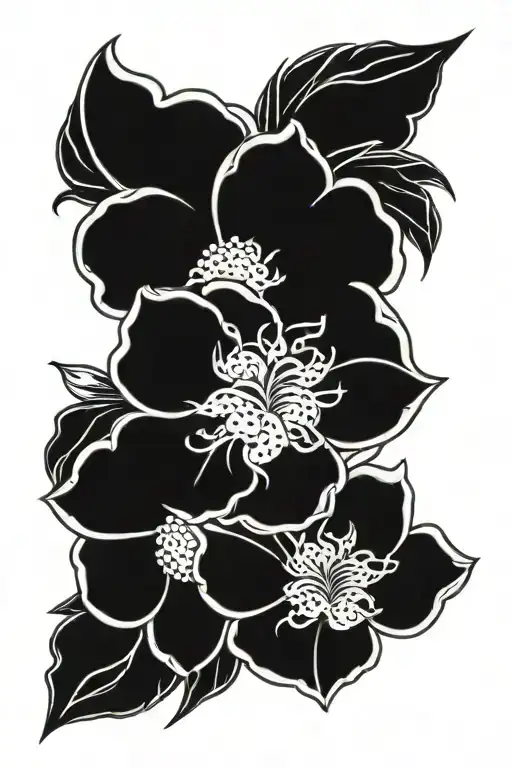 flowers tigers tattoo design idea