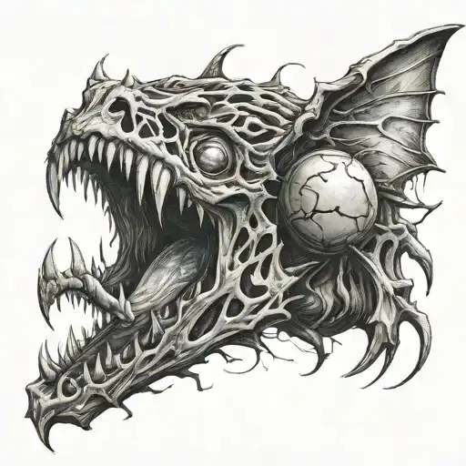 realistic horror tattoo design idea