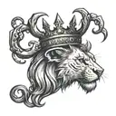 lion with thorn crown tattoo design idea