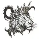 lion with thorn crown tattoo design idea