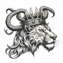 lion with thorn crown tattoo design idea