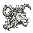 lion with thorn crown tattoo design idea