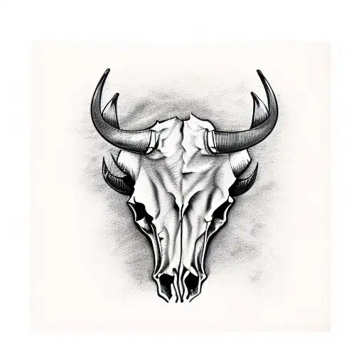  welding hood hanging off longhorn skull tattoo design idea