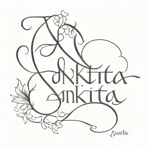 Ankita name tattoo design featuring elements tattoo design idea