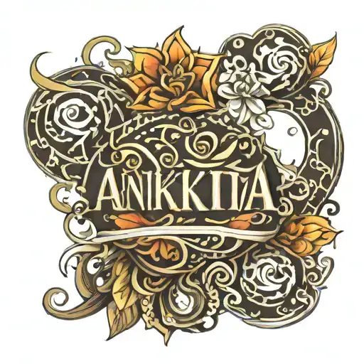 Ankita name tattoo design featuring elements tattoo design idea