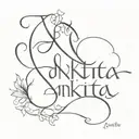 Ankita name tattoo design featuring elements tattoo design idea
