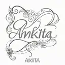 Ankita name tattoo design featuring elements tattoo design idea