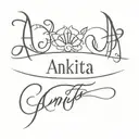 Ankita name tattoo design featuring elements tattoo design idea