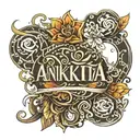Ankita name tattoo design featuring elements tattoo design idea