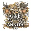 Ankita name tattoo design featuring elements tattoo design idea