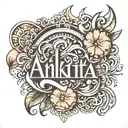 Ankita name tattoo design featuring elements tattoo design idea