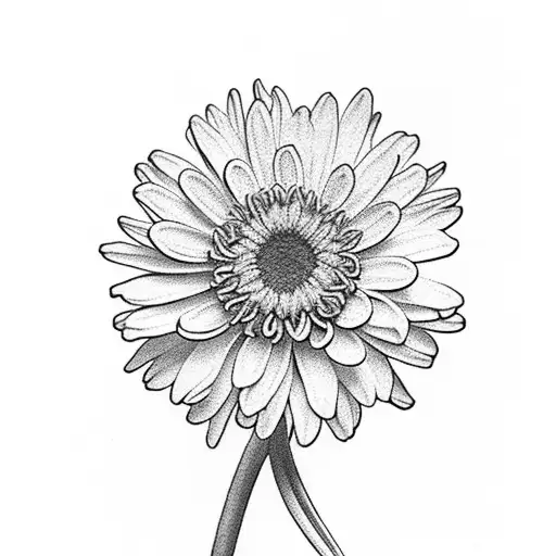 Chrysanthemum, daisy, larkspur, violet, narcissus all together  tattoo design idea
