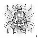 crypto monk tattoo design idea