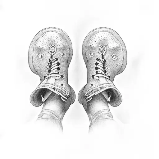 baby feet with dates tattoo design idea