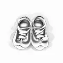 baby feet with dates tattoo design idea